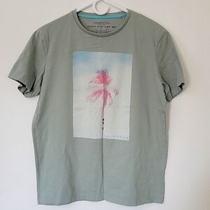 Denim & Flowers Men's Green/Gray Palm Tree California Graphic T-shirt